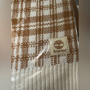 NWT Timberland Brown and Cream Checkered Scarf